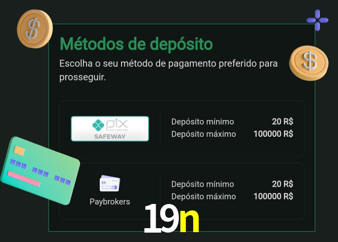 O cassino 19n oferece uma grande variedade de métodos de pagamento